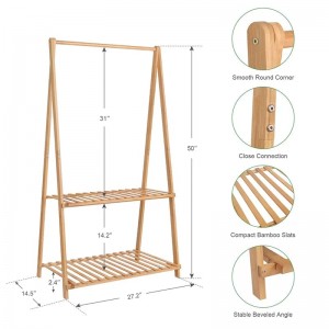 Velká kapacita a úspora prostoru bambus dětské dětské věšák